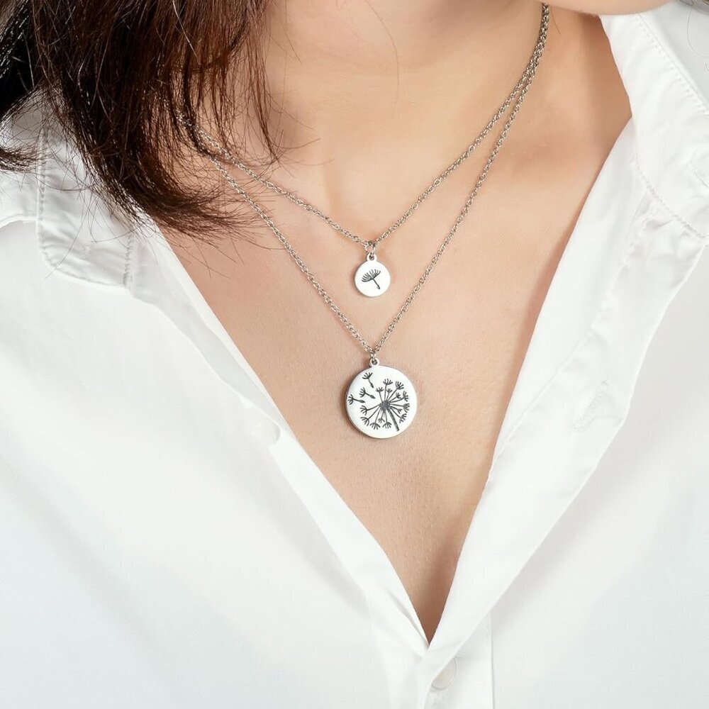Mother Daughter Necklace Set Dandelion Jewelry for Women Girls Gifts - Picture 3 of 6